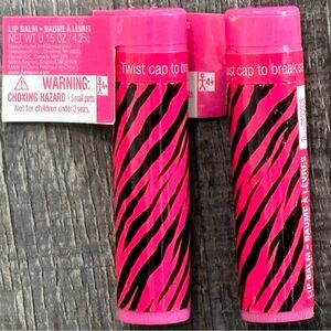 💞 New 2-Pack Pink Zebra Lip Balms